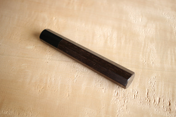 Achteckiger Wa-Griff aus Shitan-Holz, blank, japanische Schichtholzbacke, 140 mm