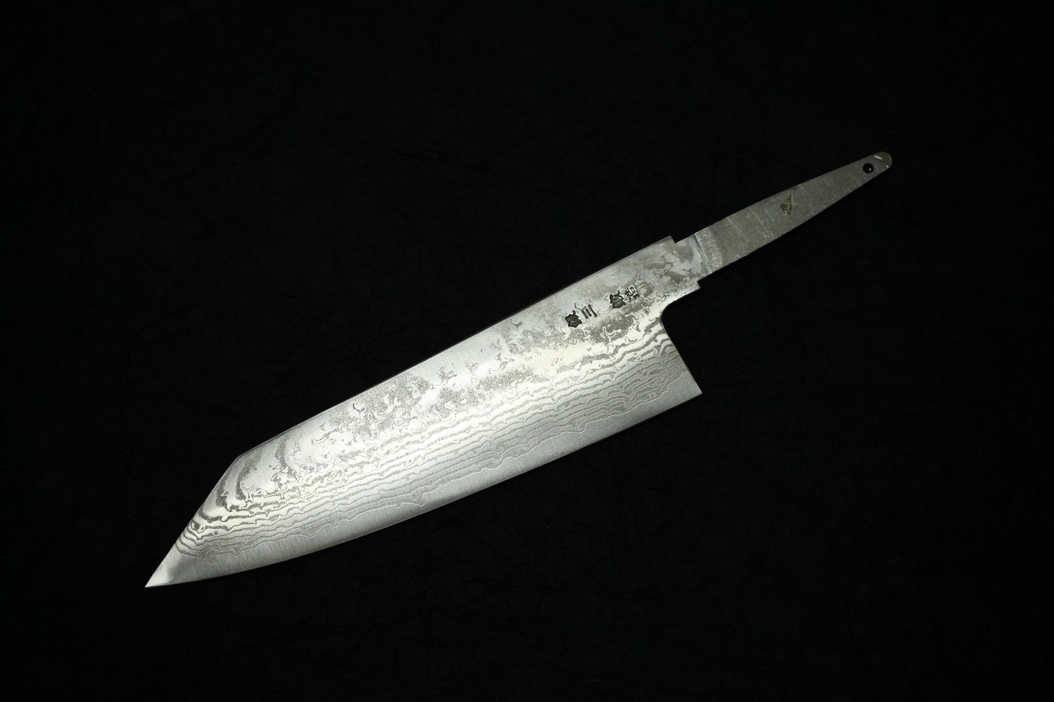 Níquel Damasco mano forjado Ginsan Okeya Kiritsuke Santoku cuchillo hoja en blanco 165mm