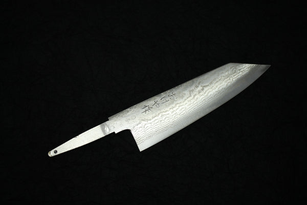 Nickel Damascus Hand forged Ginsan Okeya Kiritsuke Santoku knife blank blade 165mm