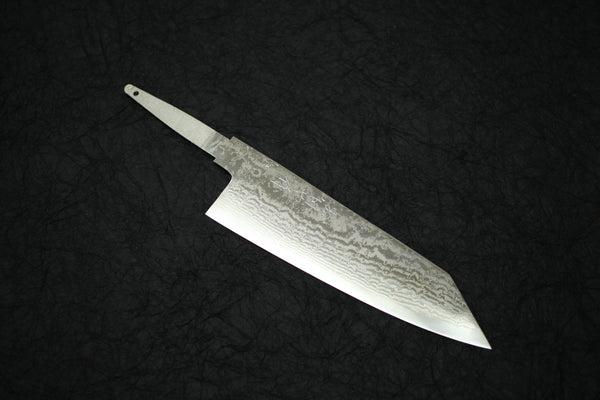 Níquel Damasco mano forjado Ginsan Okeya Kiritsuke Santoku cuchillo hoja en blanco 165mm