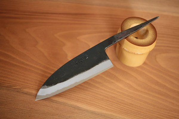 Daisuke Blankoklinge Custom Messerherstellung handgeschmiedet weiß 1 Stahl Kurouchi Santoku 110mm