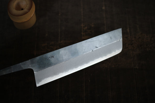 Kosuke muneishi forjado a mano en blanco hoja azul #2 acero kurouchi nakiri cuchillo 180mm