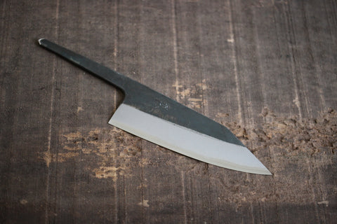 Kosuke Muneishi Håndsmedet blankt blad Blå #2 stål Kurouchi Kiritsuke Tanto kniv 120mm