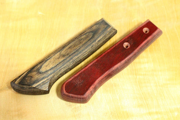 halv tangkniv træhåndtag blankt komprimeret lamineret træ L størrelse