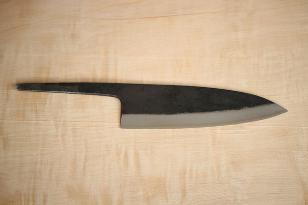 Kosuke Muneishi Håndsmedet blankt blad Blå #2 stål Kurouchi Santoku kniv 165mm