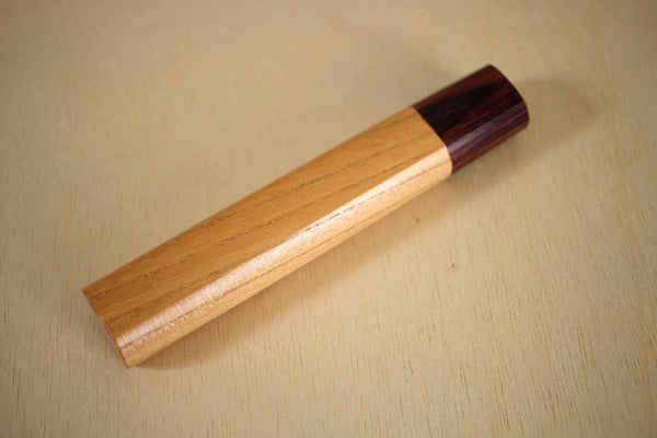 Japanese Zelkova octagon wooden knife wa handle blank Mahogany bolster 140mm
