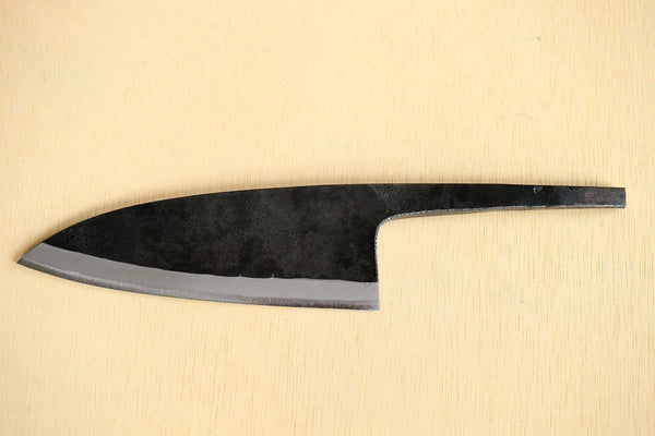 Kosuke Muneishi Håndsmedet blankt blad Blå #2 stål Kurouchi Deba kniv 150mm