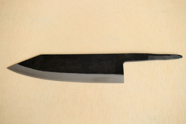 Kosuke Muneishi Handgeschmiedete Blankoklinge. Kurouchi Kiritsuke Gyuto-Messer aus blauem #2-Stahl, 185 mm