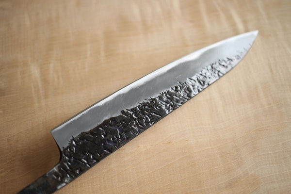 Kisuke Manaka blank blade Blue #2 steel Hand forged kasumi-hammered Petty knife 150mm