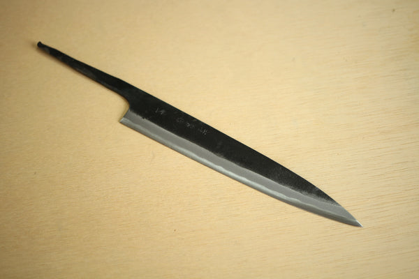 Ibuki tanzo blank blad smedet blå #1 stål Kurouchi Sashimi kniv pålægsmaskine 185mm