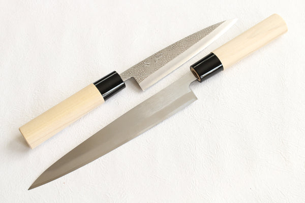 Magnolia japonesa mango de madera en blanco cuchillo personalizado que hace la herramienta oval 124mm