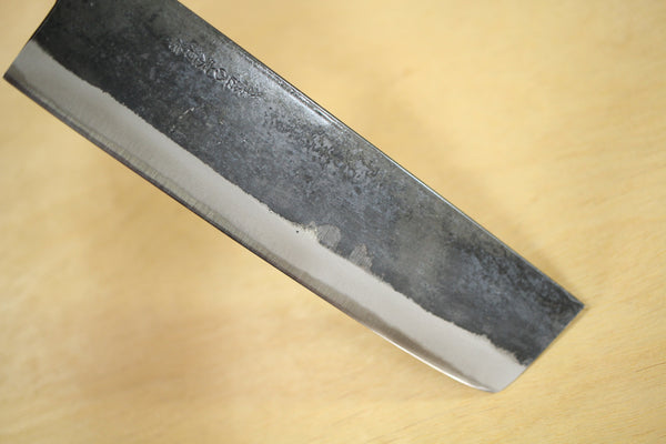 Kosuke Muneishi Håndsmedet blad Blå #2 stål Kurouchi Nakiri kniv 180mm