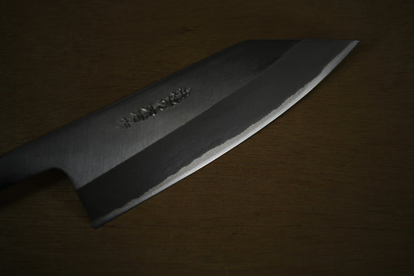 Kosuke muneishi forjado a mano hoja en blanco azul #2 acero pulido kiritsuke tanto cuchillo 120mm