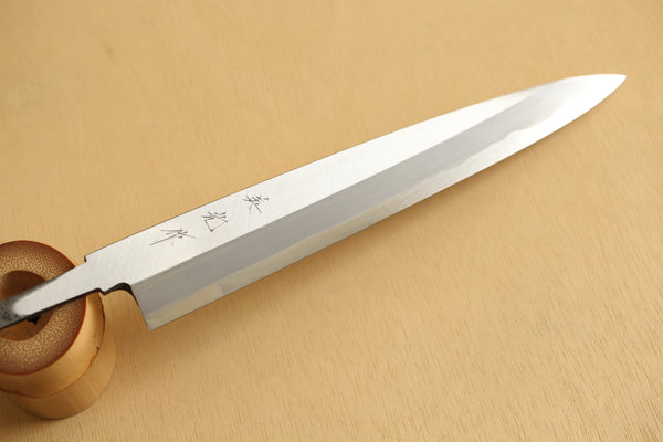 Ibuki Tanzo Sasaoka Weiße Klinge, geschmiedeter blauer Nr. 2-Stahl, Yanagiba-Sashimi-Messer, 240 mm