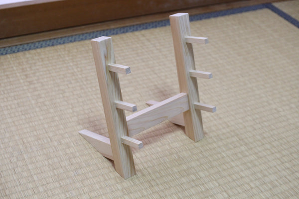 ibuki japonais hinoki cyprès en bois couteau stand étagère support tour rack kit pour 3 couteaux