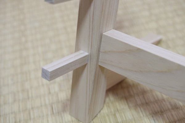 ibuki japonés hinoki ciprés de madera cuchillo de madera soporte de pantalla soporte estante torre kit de estantería para 3 cuchillos