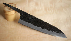 Kisuke Manaka blank blade Blue #2 steel Hand forged kasumi-hammered Chef Gyuto knife 190mm